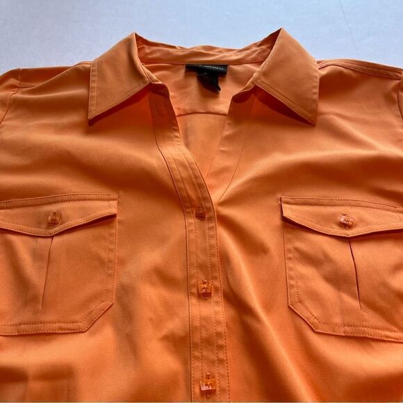 Lane Bryant Women's Button up blouse, long sleeve Orange Size 18/20 - Picture 5 of 9